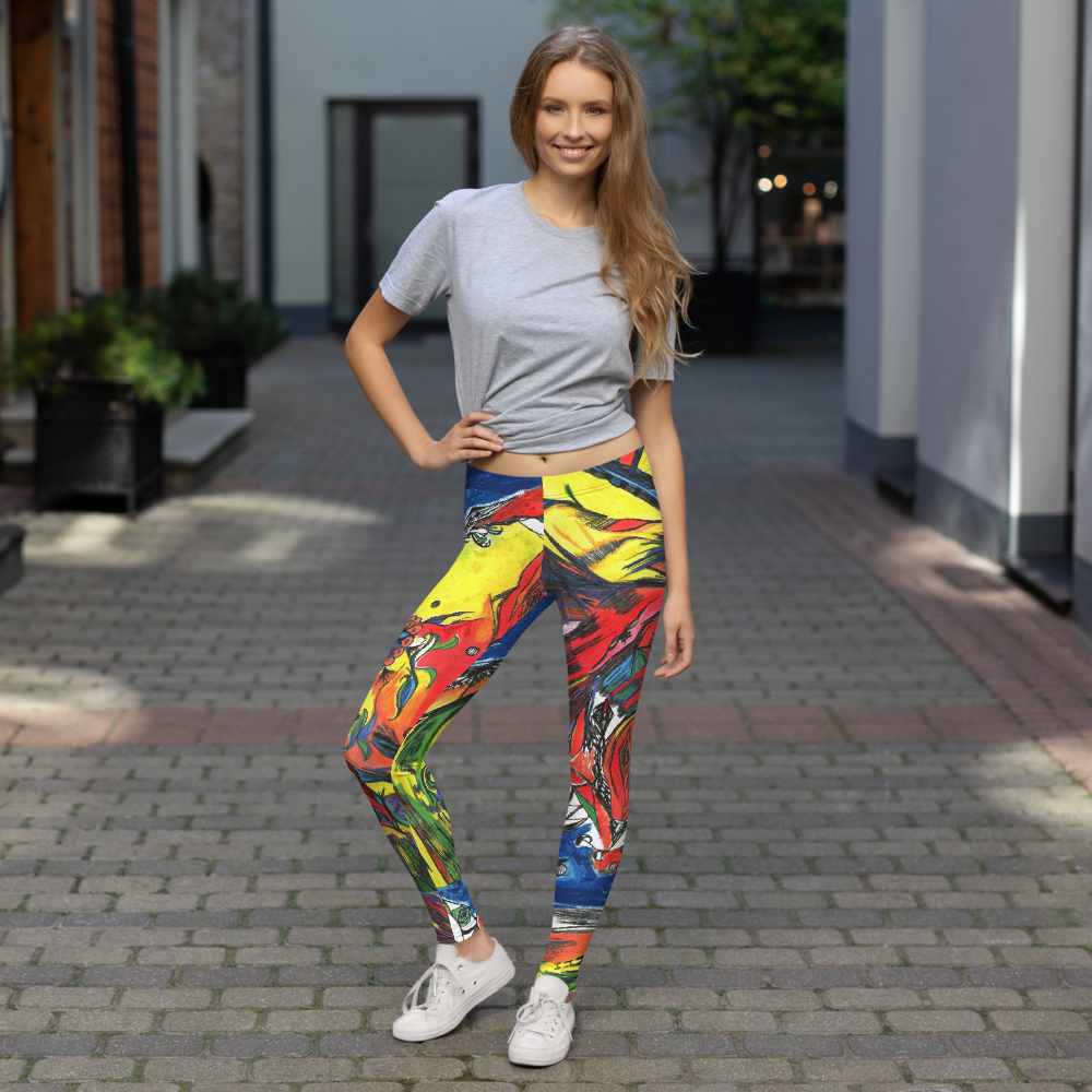 Pastel Drawn Psychedelic Booty-Licious Leggings