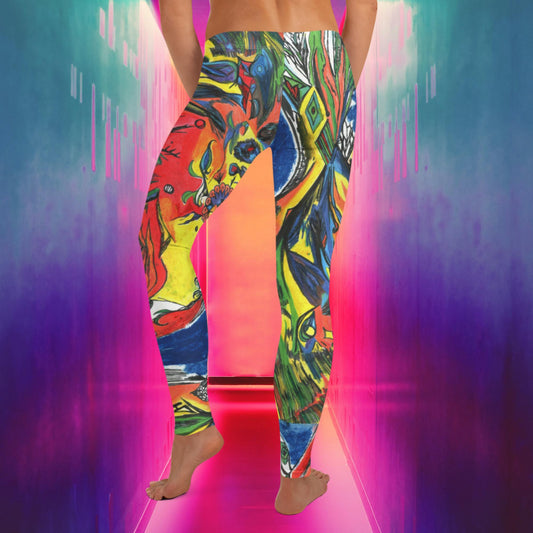 Pastel Drawn Psychedelic Booty-Licious Leggings