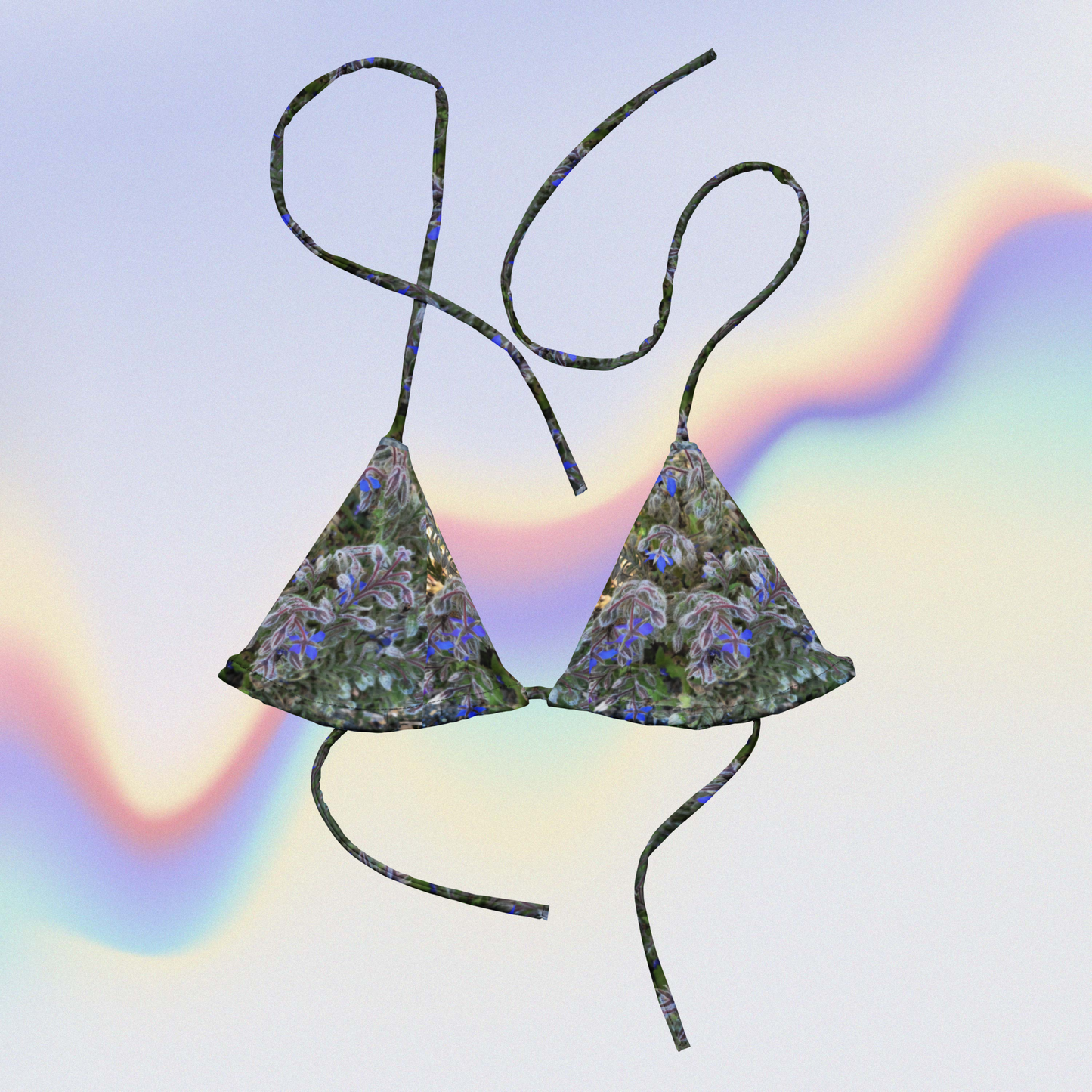 Tripped Out Flower Organic String Bikini Top