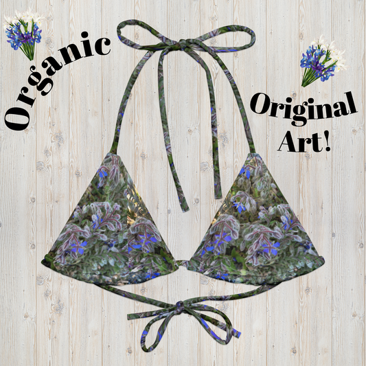 Tripped Out Flower Organic String Bikini Top