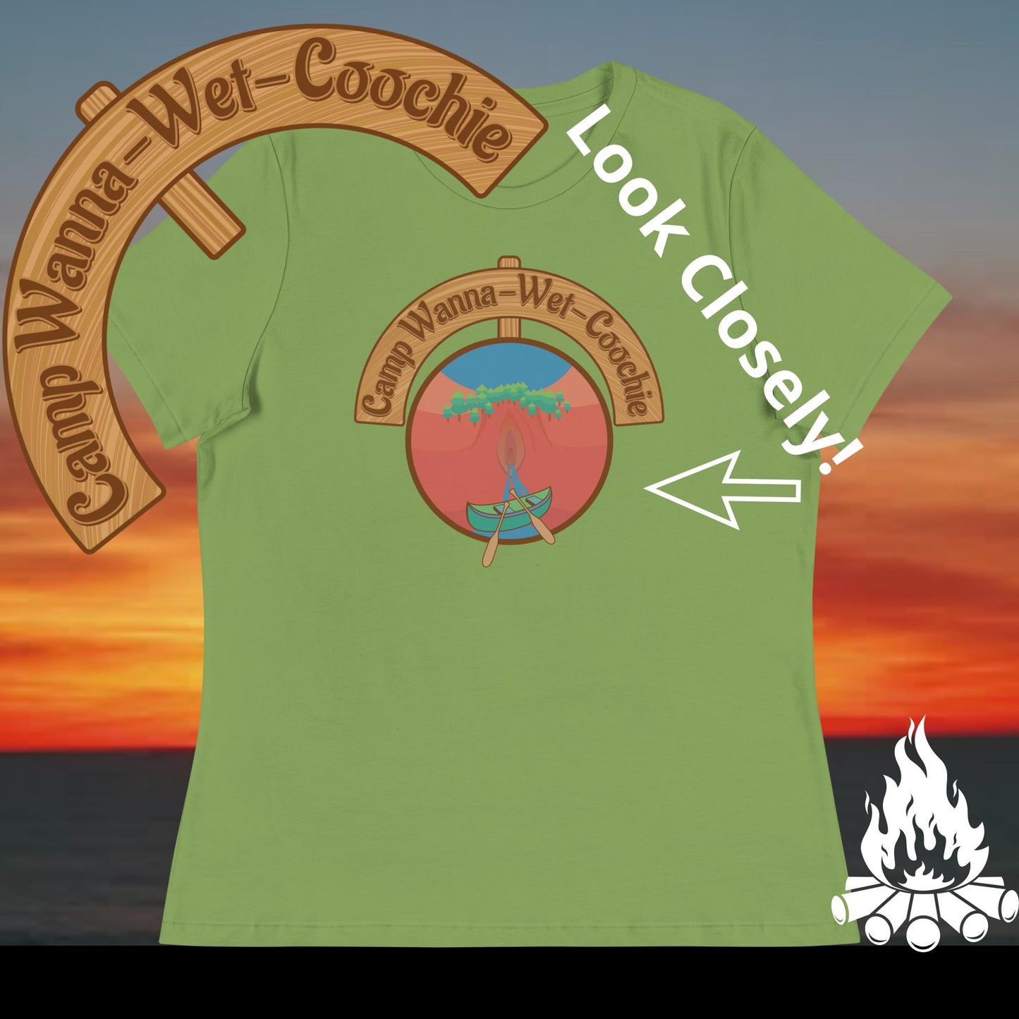 Camp Wanna Wet Coochie Camp Counselor (Womens T)