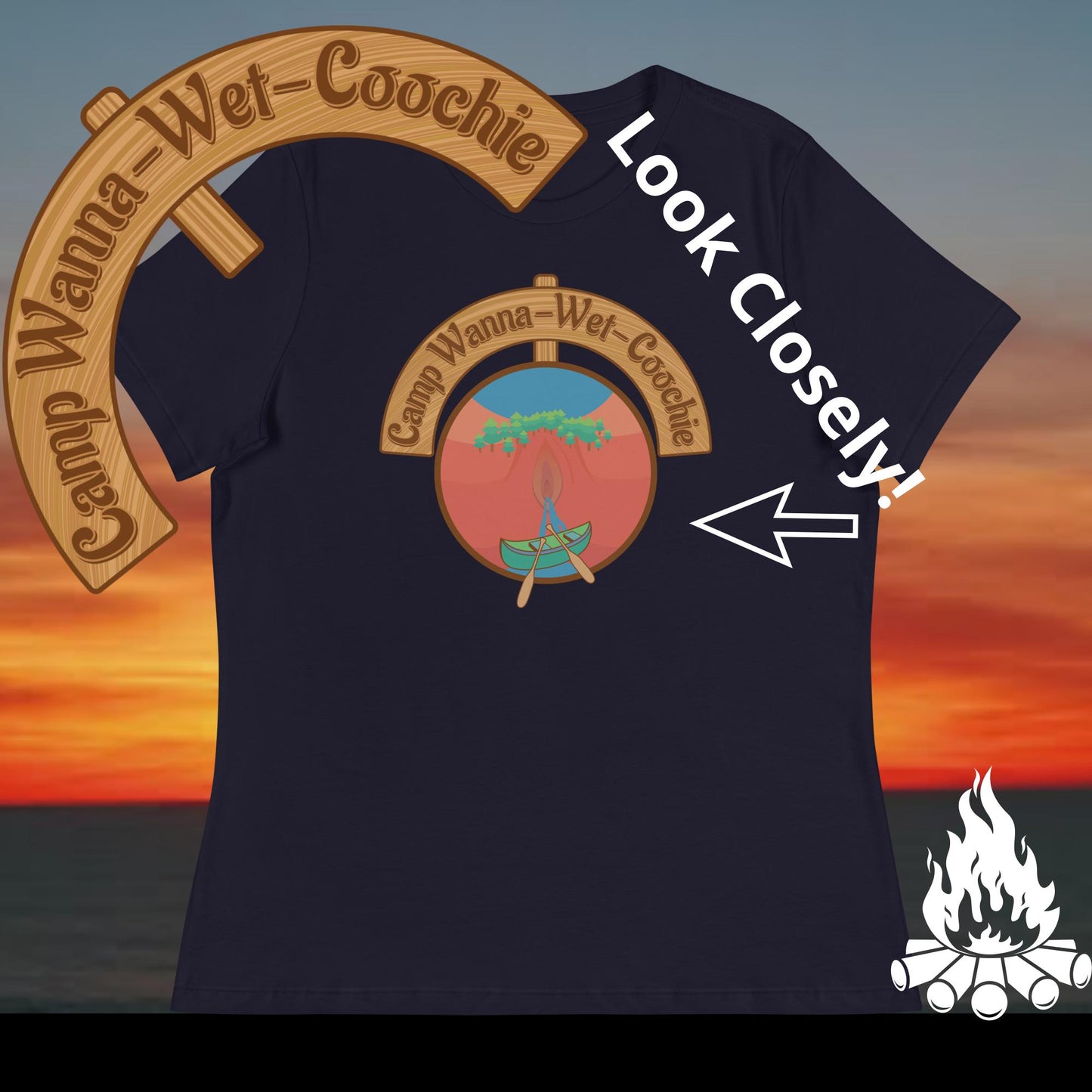 Camp Wanna Wet Coochie Camp Counselor (Womens T)